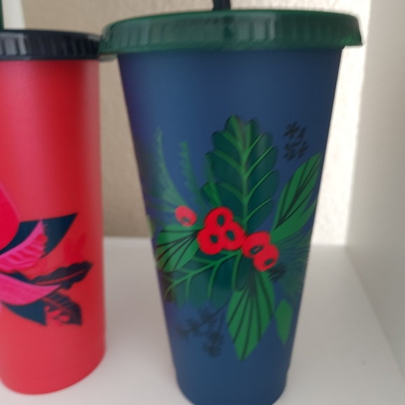 Starbucks 2 Venti  24oz Reusable Cold Cup With Straw Lid Holiday Christm… - Picture 5 of 5